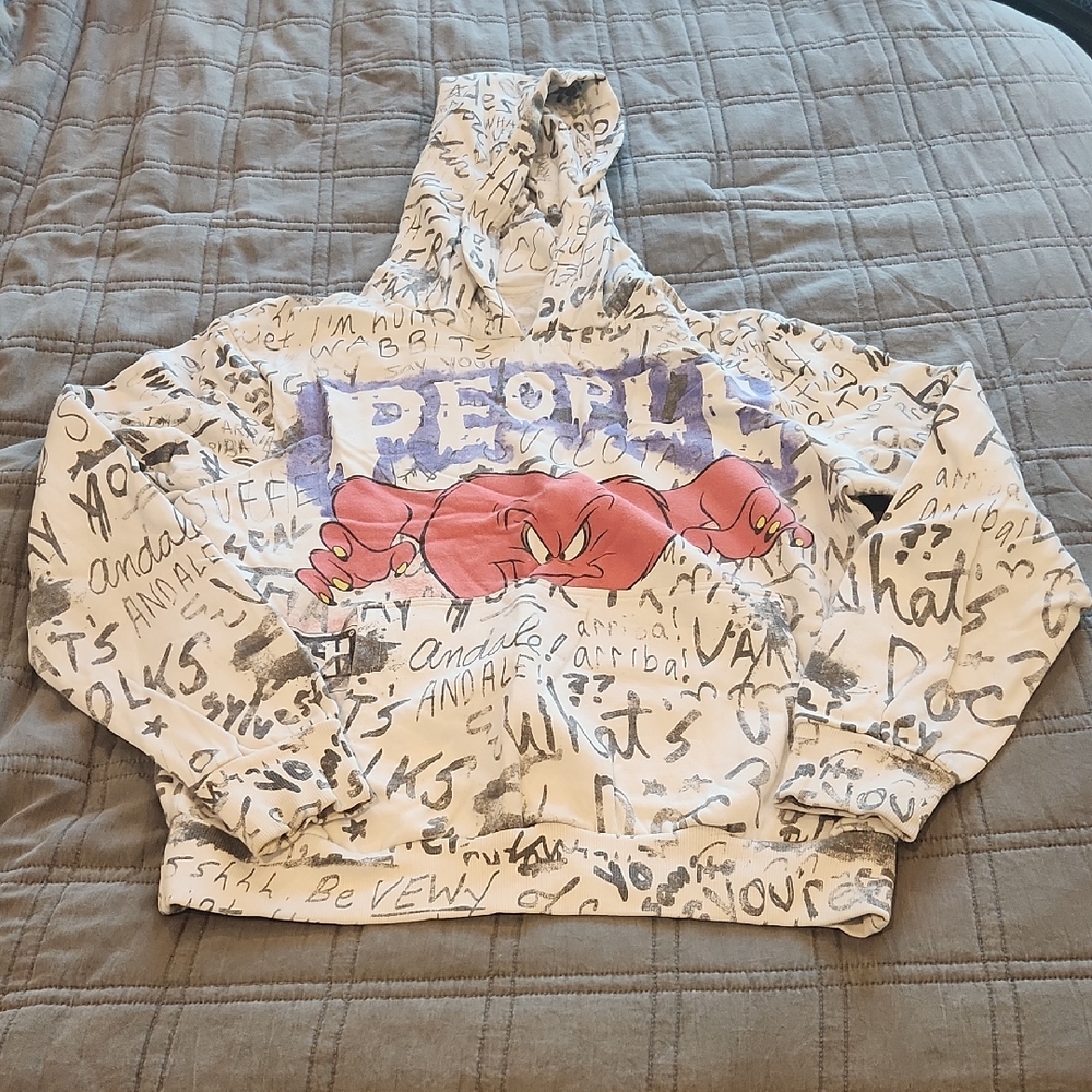 Eleven Paris White Looney Tunes Graphic Hoodie Size XL!
